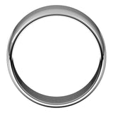 Platinum Half Round Light Wedding Band, 10 mm Wide