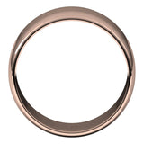 10K Rose Gold Half Round Light Wedding Band, 10 mm Wide