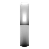 10K White Gold Half Round Light Wedding Band, 4 mm Wide