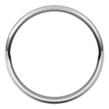 Palladium Half Round Light Wedding Band, 2.5 mm Wide