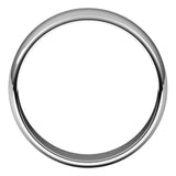 18K White Gold Half Round Light Wedding Band, 6 mm Wide