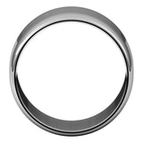 14K White Gold Half Round Light Wedding Band, 12 mm Wide
