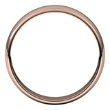 10K Rose Gold Half Round Light Wedding Band, 5 mm Wide