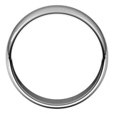14K White Gold Half Round Light Wedding Band, 7 mm Wide