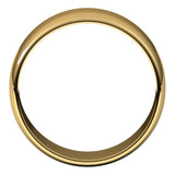 10K Yellow Gold Half Round Light Wedding Band, 8 mm Wide