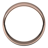 10K Rose Gold Half Round Light Wedding Band, 8 mm Wide