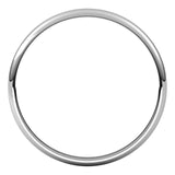 14K White Gold Half Round Ultra-Light Wedding Band, 2 mm Wide