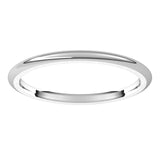 14K White Gold Domed Comfort Fit Wedding Band, 1.5 mm Wide