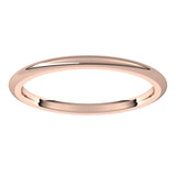 18K Rose Gold Domed Comfort Fit Wedding Band, 1.5 mm Wide