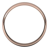 14K Rose Gold Half Round Ultra-Light Wedding Band, 5 mm Wide