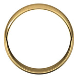 18K Yellow Gold Half Round Ultra-Light Wedding Band, 7 mm Wide