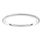 Platinum Domed Comfort Fit Wedding Band, 1 mm Wide