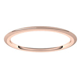 18K Rose Gold Domed Comfort Fit Wedding Band, 1 mm Wide