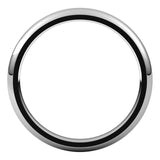 10K White Gold Domed Comfort Fit Wedding Band, 2.5 mm Wide
