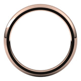 18K Rose Gold Domed Comfort Fit Wedding Band, 2.5 mm Wide