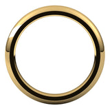 18K Yellow Gold Domed Comfort Fit Wedding Band, 3 mm Wide
