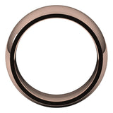 10K Rose Gold Domed Comfort Fit Wedding Band, 10 mm Wide