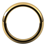 14K Yellow Gold Domed Comfort Fit Wedding Band, 4 mm Wide