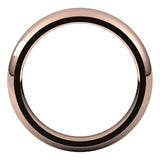 18K Rose Gold Domed Comfort Fit Wedding Band, 4 mm Wide