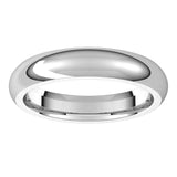 Platinum Domed Comfort Fit Wedding Band, 4 mm Wide