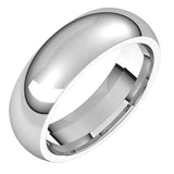 Palladium Domed Comfort Fit Wedding Band, 6 mm Wide