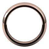 10K Rose Gold Domed Comfort Fit Wedding Band, 5 mm Wide