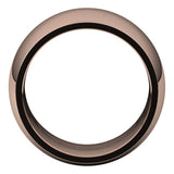 10K Rose Gold Domed Comfort Fit Wedding Band, 12 mm Wide