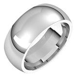 Palladium Domed Comfort Fit Wedding Band, 8 mm Wide