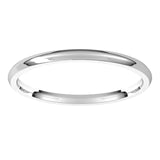 Sterling Silver Domed Light Comfort Fit Wedding Band, 1.5 mm Wide
