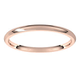 14K Rose Gold Domed Light Comfort Fit Wedding Band, 1.5 mm Wide