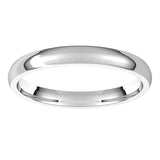10K White Gold Domed Light Comfort Fit Wedding Band, 2.5 mm Wide