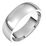 18K White Gold Domed Light Comfort Fit Wedding Band, 5 mm Wide