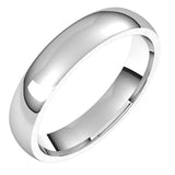 Palladium Domed Light Comfort Fit Wedding Band, 4 mm Wide