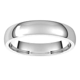 Palladium Domed Light Comfort Fit Wedding Band, 4 mm Wide