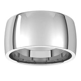 14K White Gold Domed Light Comfort Fit Wedding Band, 10 mm Wide