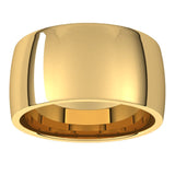 18K Yellow Gold Domed Light Comfort Fit Wedding Band, 10 mm Wide