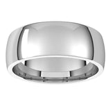 Palladium Domed Light Comfort Fit Wedding Band, 7 mm Wide