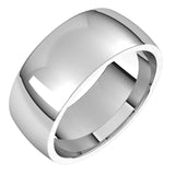 Palladium Domed Light Comfort Fit Wedding Band, 8 mm Wide