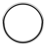 18K White Gold Milgrain Domed Light Comfort Fit Wedding Band, 2.5 mm Wide