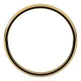 14K Yellow Gold Milgrain Domed Light Comfort Fit Wedding Band, 2.5 mm Wide
