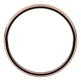 14K Rose Gold Milgrain Domed Light Comfort Fit Wedding Band, 2.5 mm Wide