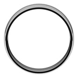 14K White Gold Milgrain Domed Light Comfort Fit Wedding Band, 6 mm Wide