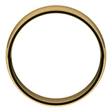 10K Yellow Gold Milgrain Domed Light Comfort Fit Wedding Band, 6 mm Wide