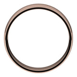 14K Rose Gold Milgrain Domed Light Comfort Fit Wedding Band, 6 mm Wide