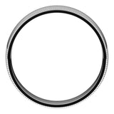 10K White Gold Milgrain Domed Light Comfort Fit Wedding Band, 5 mm Wide