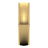 10K Yellow Gold Milgrain Domed Light Comfort Fit Wedding Band, 5 mm Wide