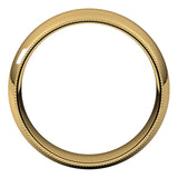10K Yellow Gold Milgrain Domed Light Comfort Fit Wedding Band, 7 mm Wide
