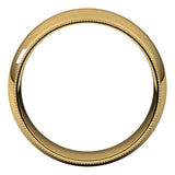 18K Yellow Gold Milgrain Domed Light Comfort Fit Wedding Band, 8 mm Wide