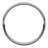 Palladium Milgrain Domed Light Comfort Fit Wedding Band, 4 mm Wide