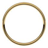 14K Yellow Gold Milgrain Domed Light Comfort Fit Wedding Band, 4 mm Wide